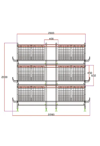3 Tiers Double Broiler Battery Cage