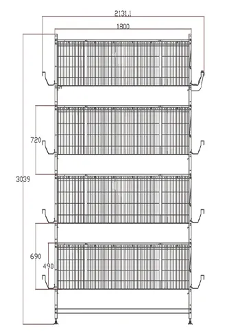 4-Tier H-Type Broiler Battery Cage