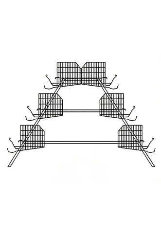 A-type 3-Tier Layer Cage