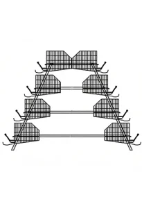 A-type 4-Tier Layer Cage